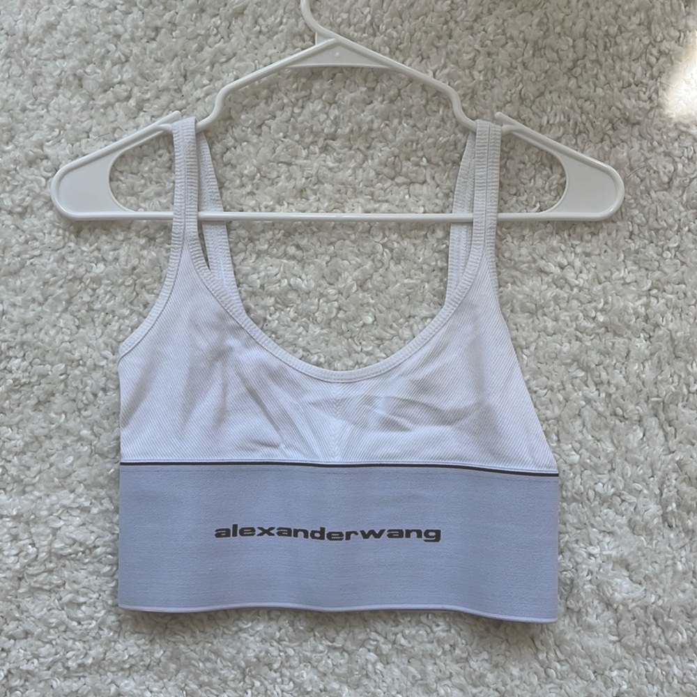 Alexander Wang RIBBED BRA WITH LOGO ELASTIC

WHITE Top